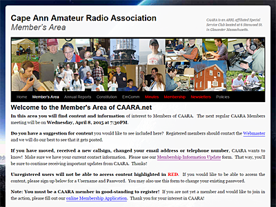 click for members.caara.net website